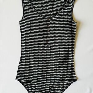 Lucky brand Stylish Striped Sleeveless Bodysuit
